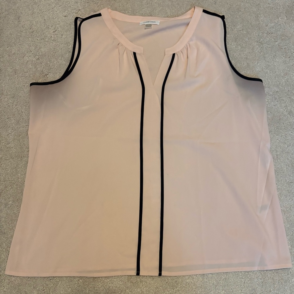 Calvin Klein Blush Pink Sleeveless Top with Black Trim